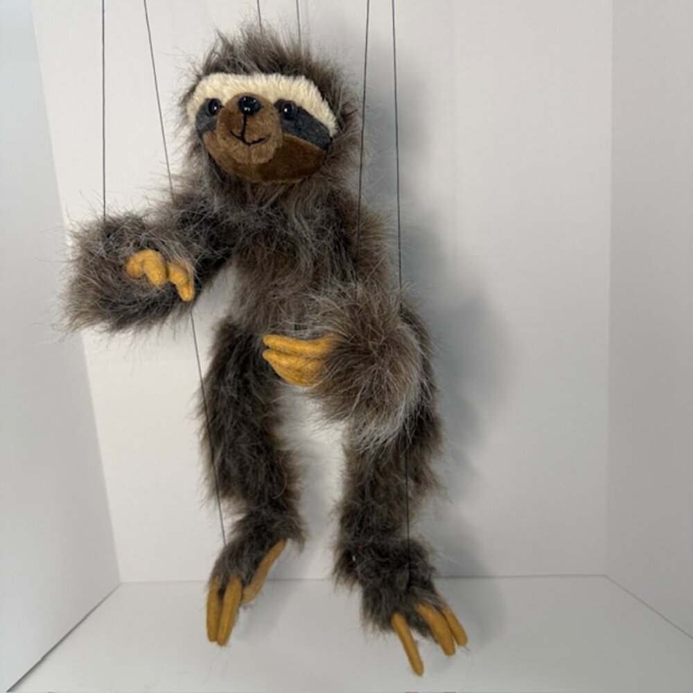 Sloth Marionette Three Toed Brown Soft Plush Stringed Puppet Unique 20" New
